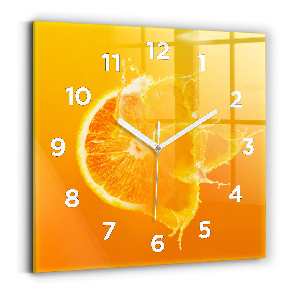 Horloge murale carrée Orange