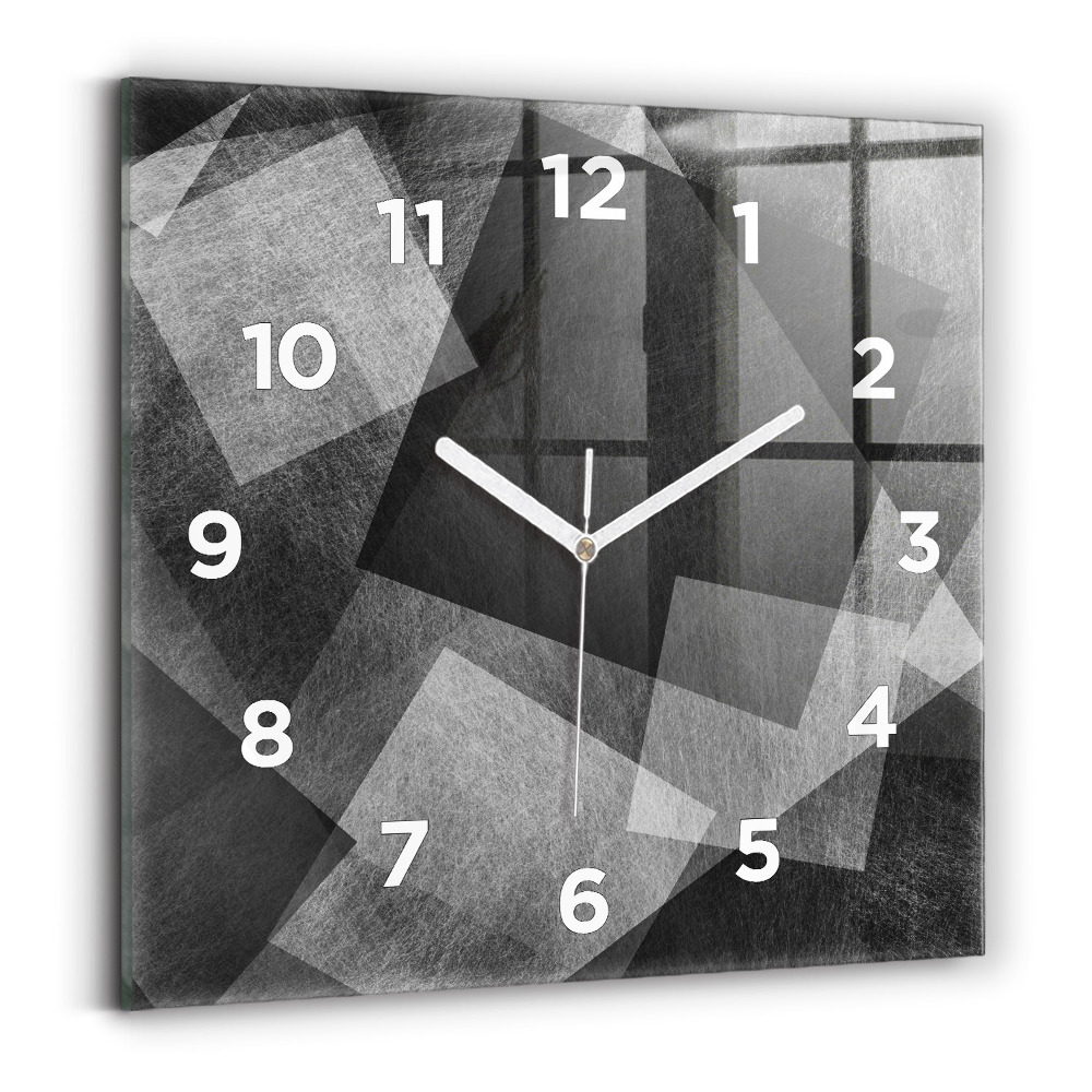 Pendule carrée en verre Abstraction géométrique