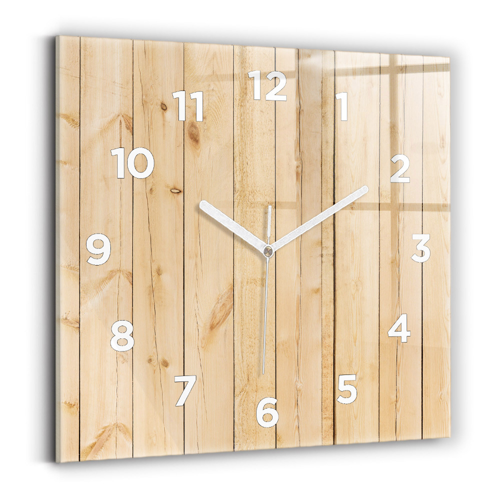 Horloge murale carrée Planches de bois