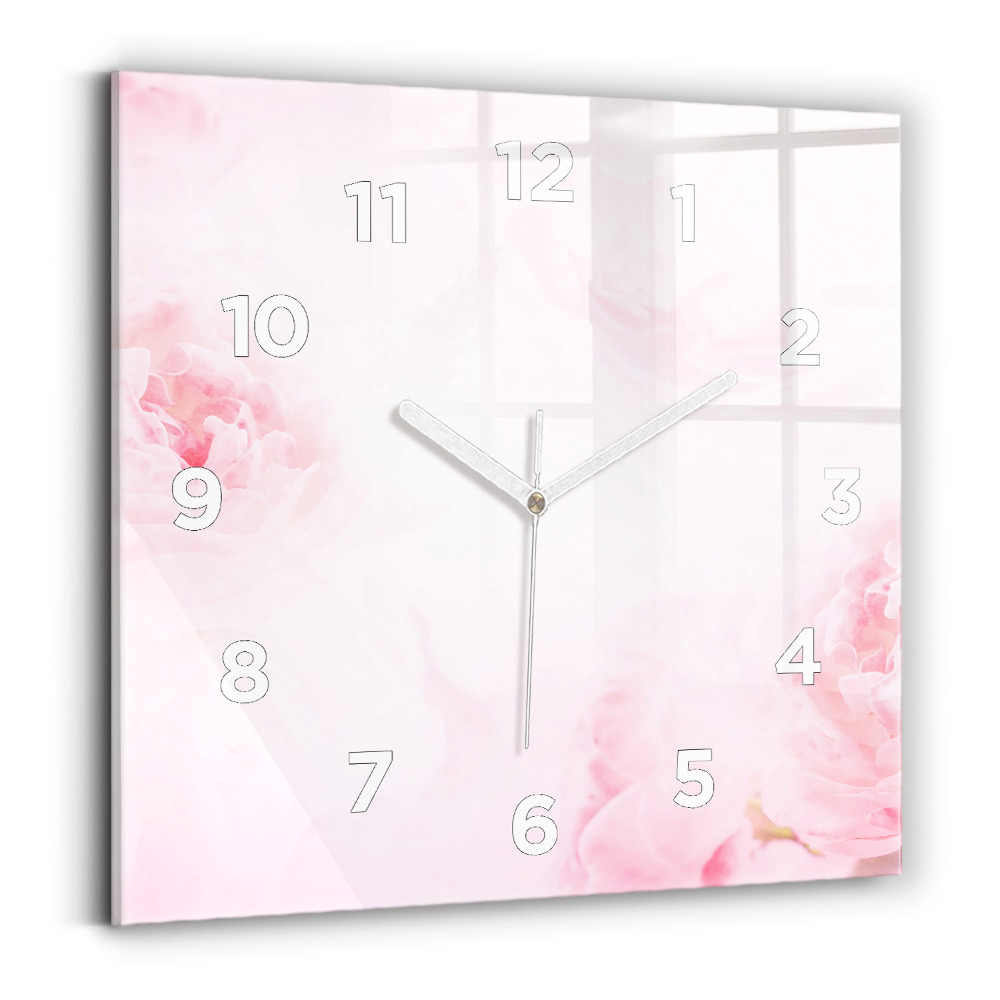 Horloge carrée en verre Fleurs en fleurs