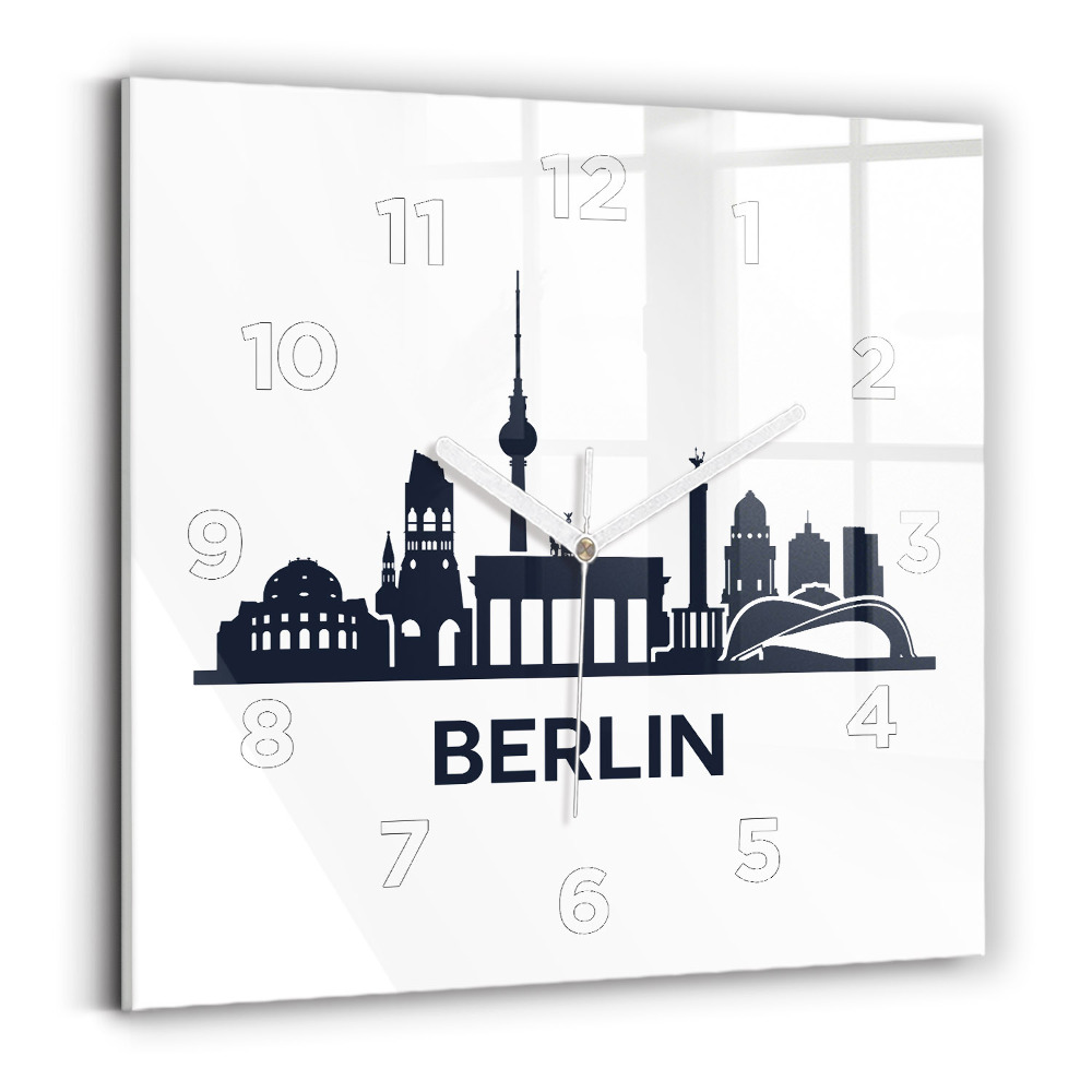 Pendule carrée en verre Illustration de la ville de Berlin