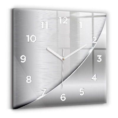 Horloge carrée en verre Motif argenté