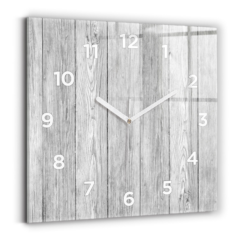 Pendule carrée en verre Panneaux en bois