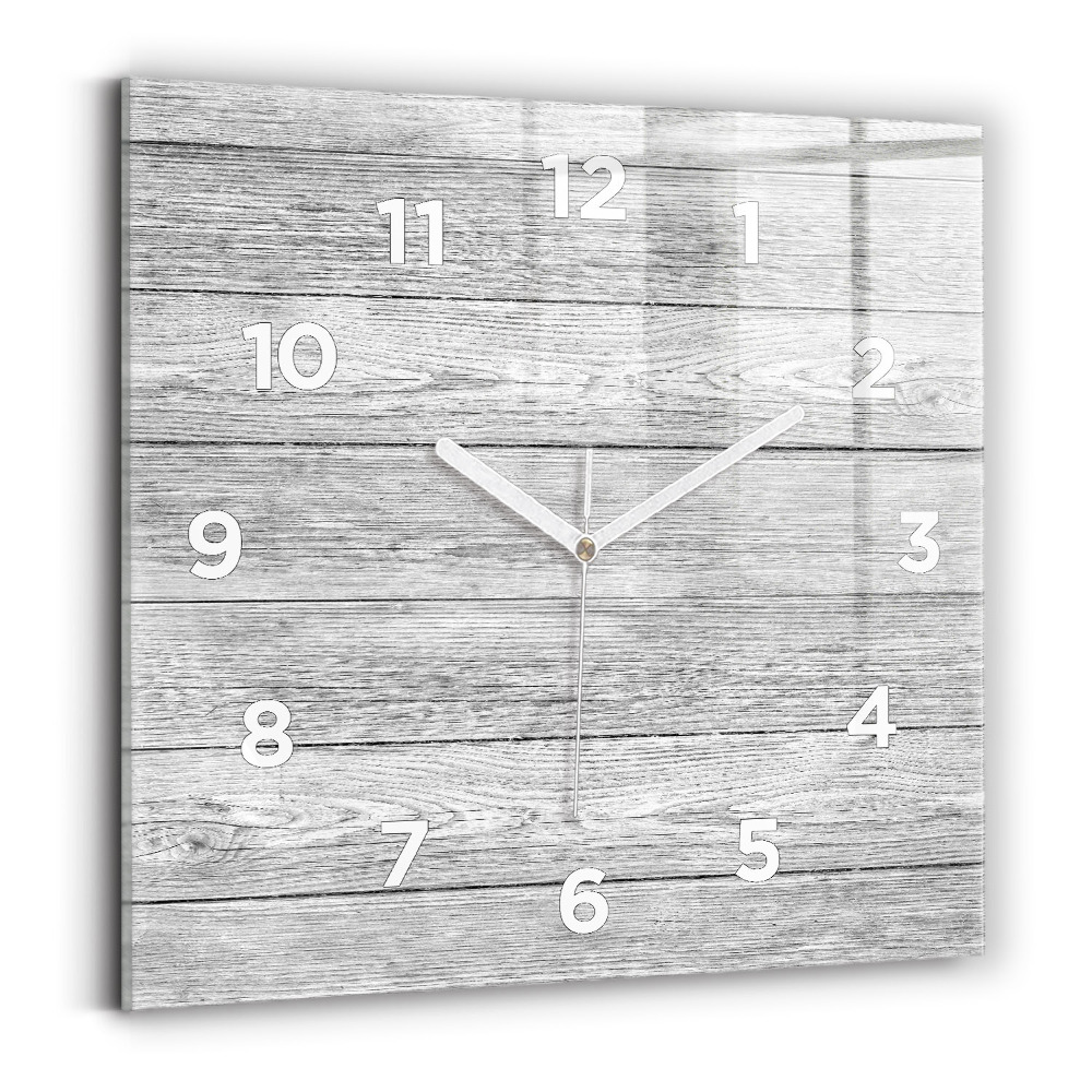Horloge carrée en verre Panneaux en bois