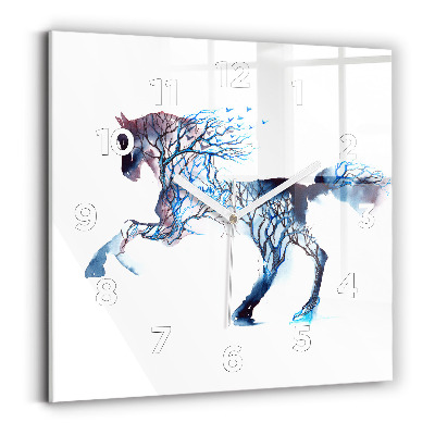 Horloge carrée en verre Nature de l'animal