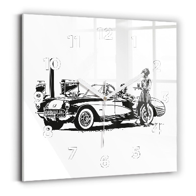 Horloge murale carrée Illustration rétro