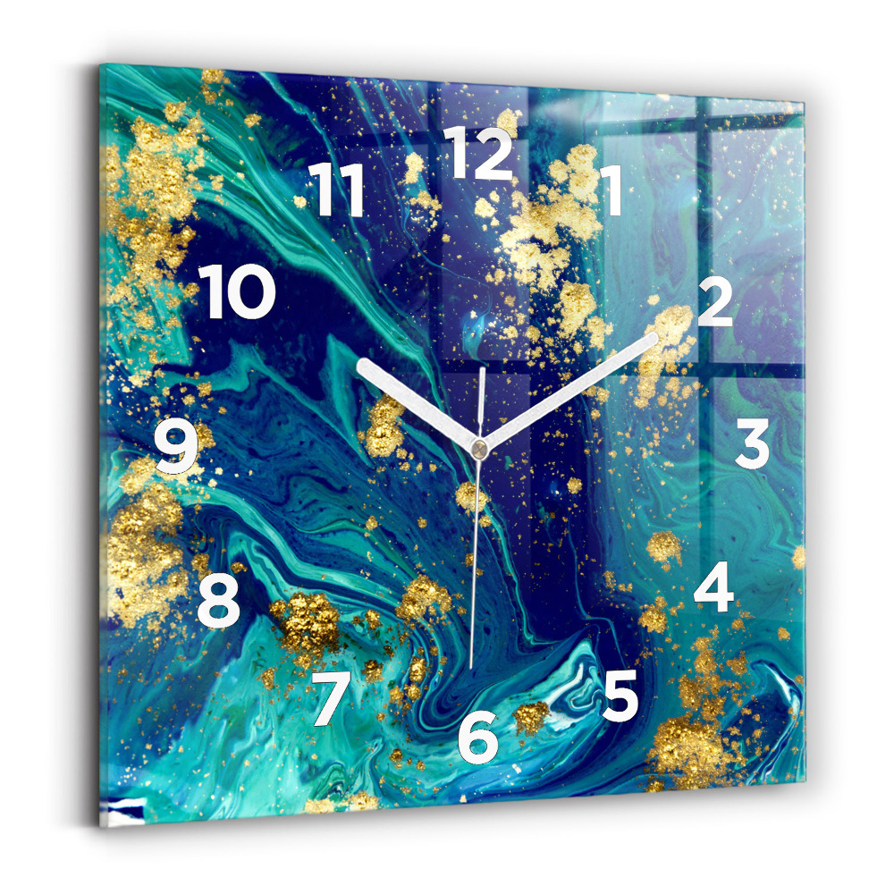 Horloge carrée en verre Abstraction moderne