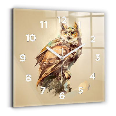 Horloge murale carrée Hibou - un signe de sagesse