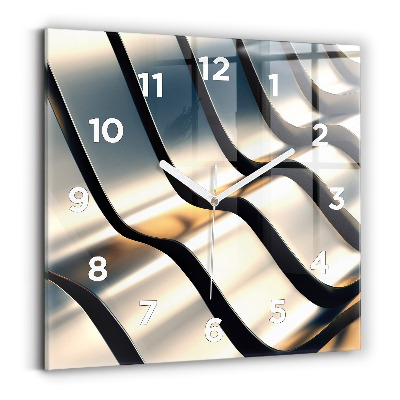 Pendule carrée en verre Motif argenté