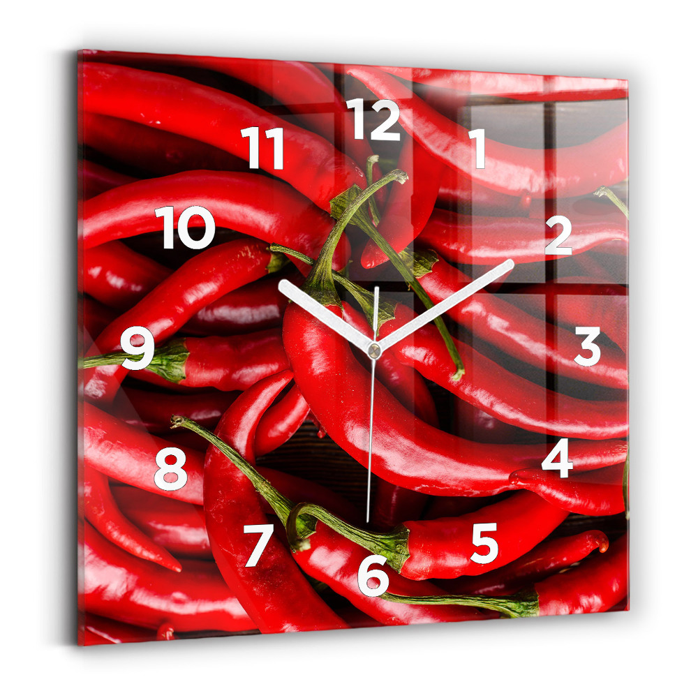 Horloge murale carrée Piments forts