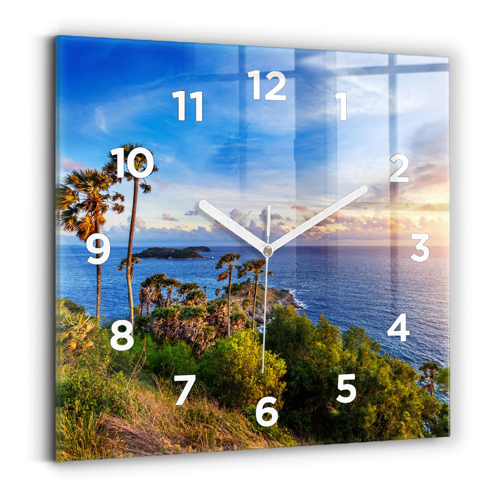 Pendule carrée en verre Phuket en Thaïlande