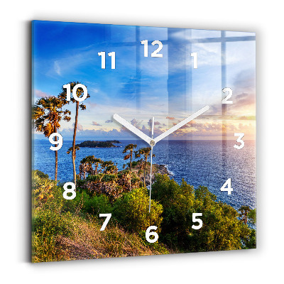 Pendule carrée en verre Phuket en Thaïlande