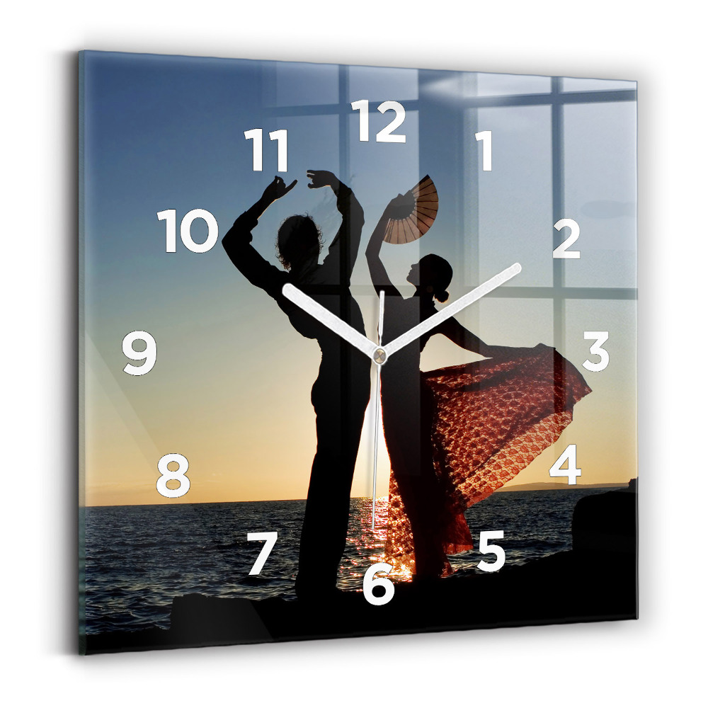 Horloge murale carrée Danse espagnole en mer