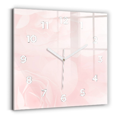 Pendule carrée en verre Roses en fleurs