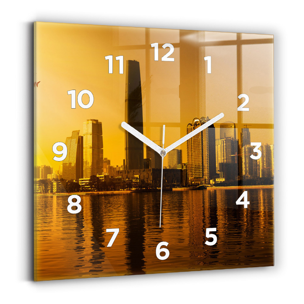 Pendule carrée en verre Rivière Zhujiang