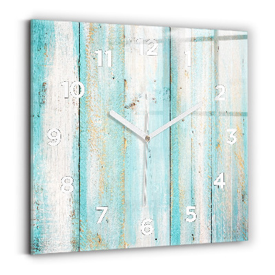Horloge murale carrée Planches bleues