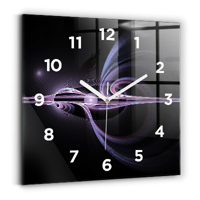 Horloge carrée en verre Abstraction violette