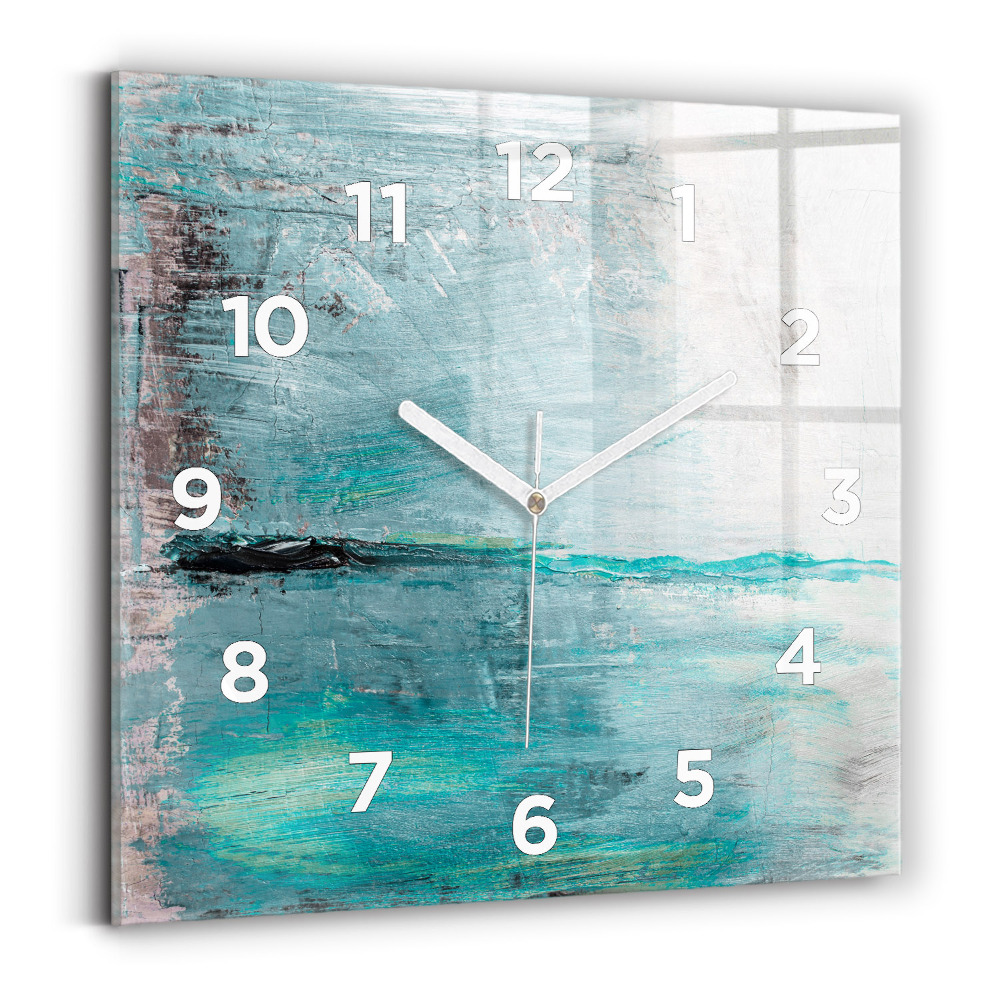 Pendule carrée en verre Texture à l'huile abstraite