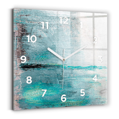 Pendule carrée en verre Texture à l'huile abstraite