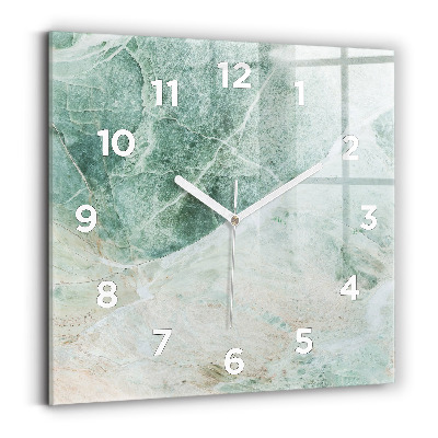 Horloge carrée en verre Texture de pierre marbrée