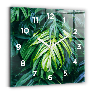 Pendule carrée en verre Nature tropicale