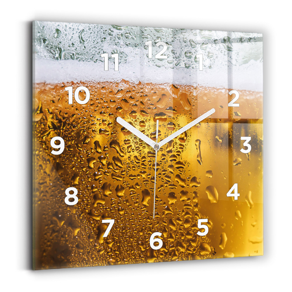 Horloge carrée en verre Chope de bière