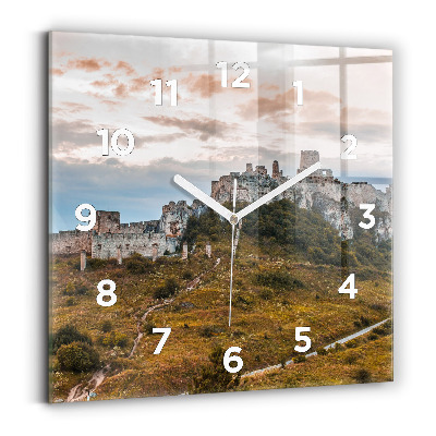 Horloge carrée en verre Château de Spiš en Slovaquie