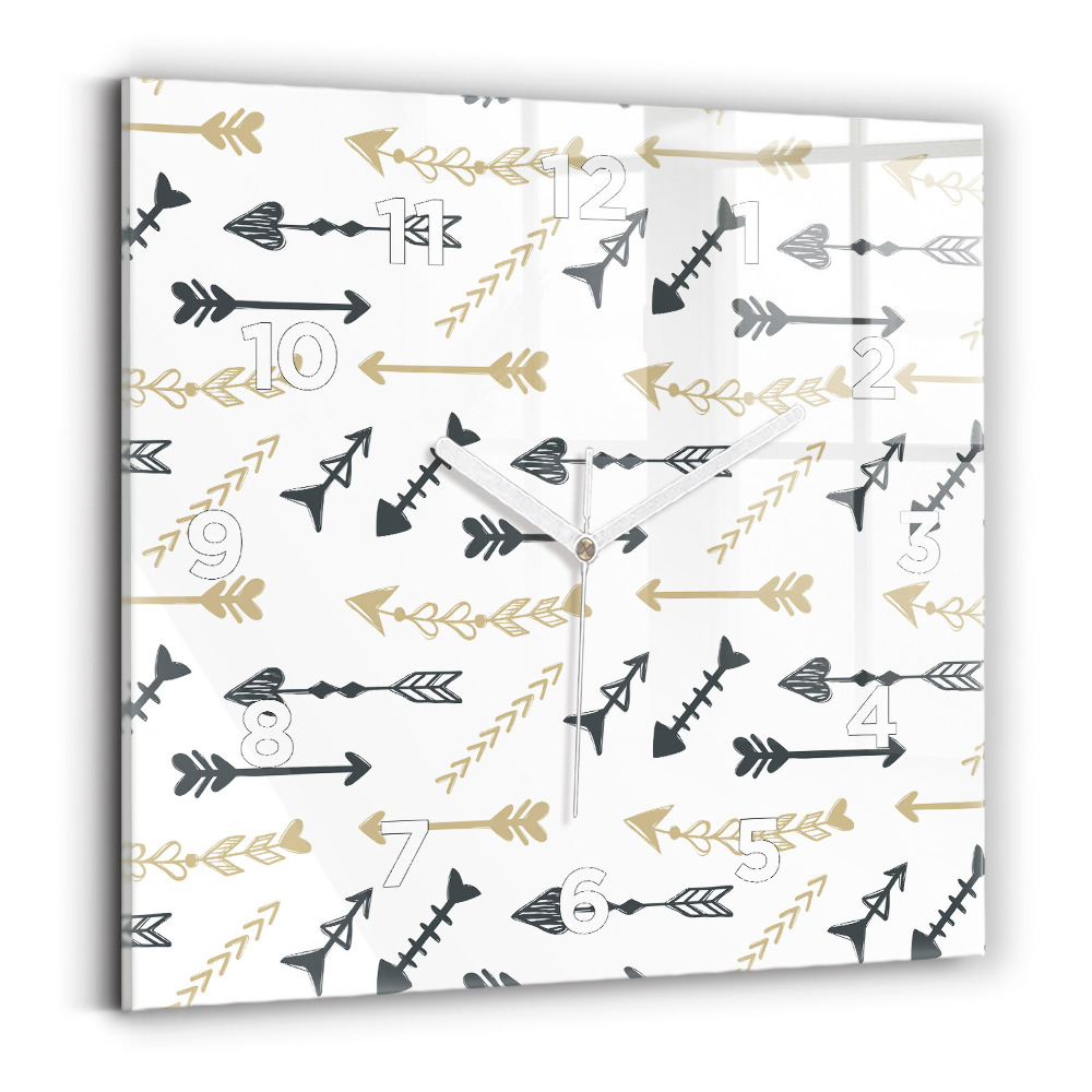 Horloge carrée en verre Motif géométrique de hipster