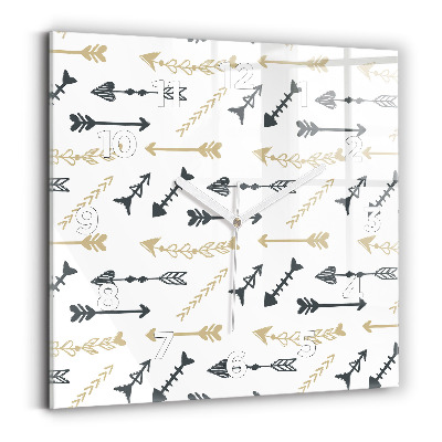 Horloge carrée en verre Motif géométrique de hipster