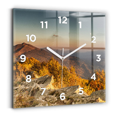 Pendule carrée en verre Montagnes Bieszczady