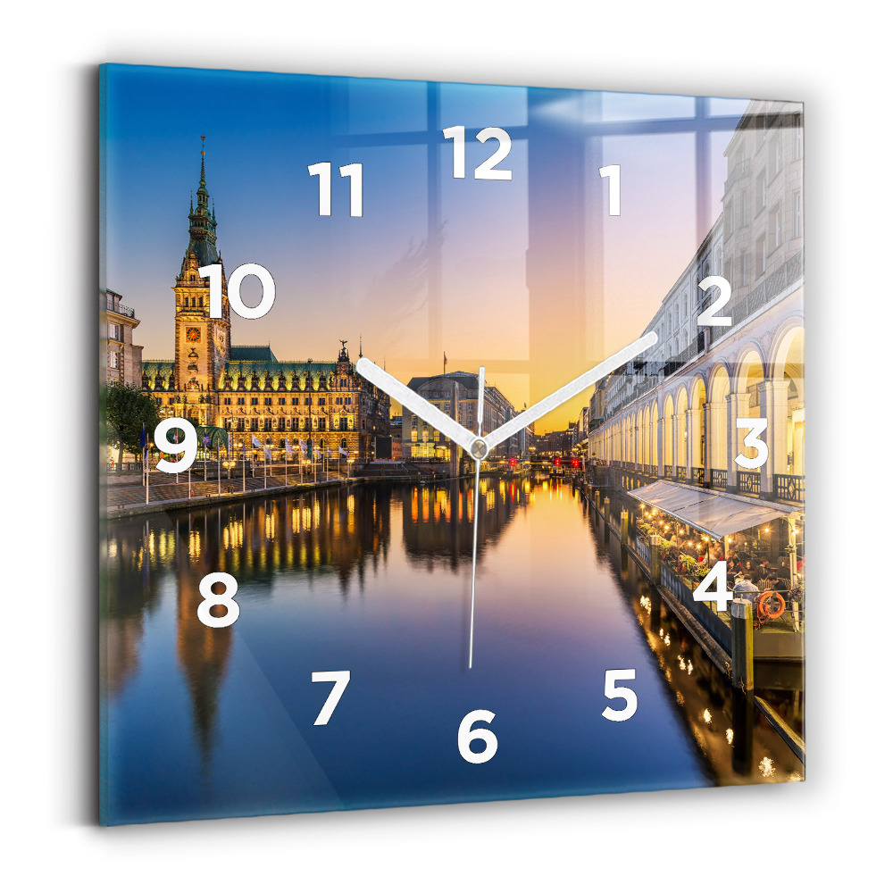 Horloge murale carrée Hôtel de ville de Hambourg