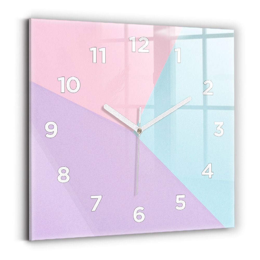 Horloge carrée en verre Motif pastel