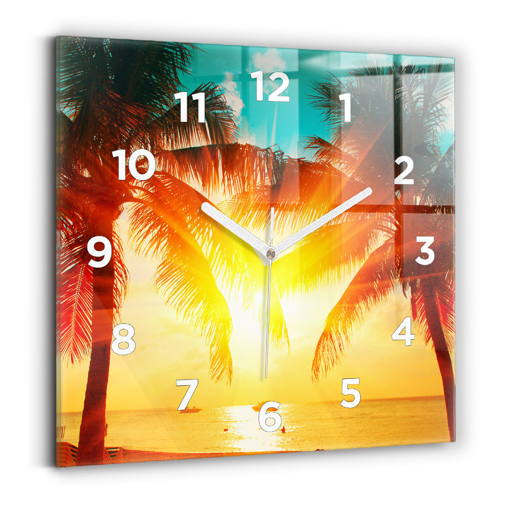 Horloge murale carrée Vacances Repos Été