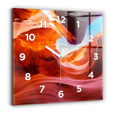 Horloge carrée en verre Canyon