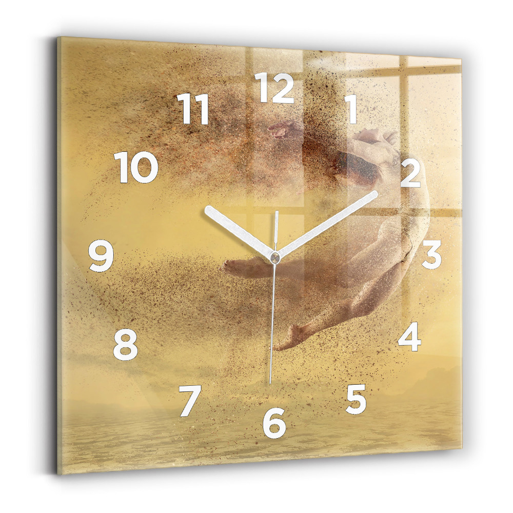 Horloge carrée en verre Femme en silhouette