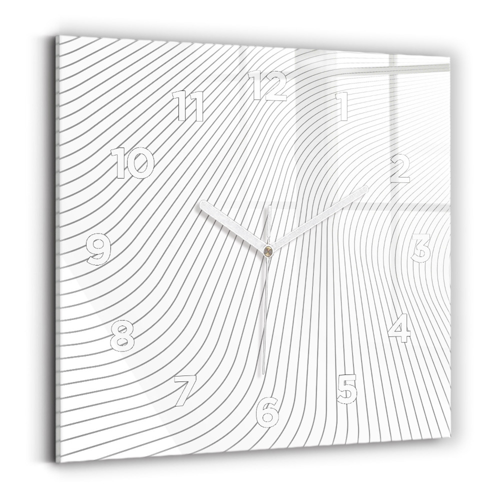 Pendule carrée en verre Lignes abstraites