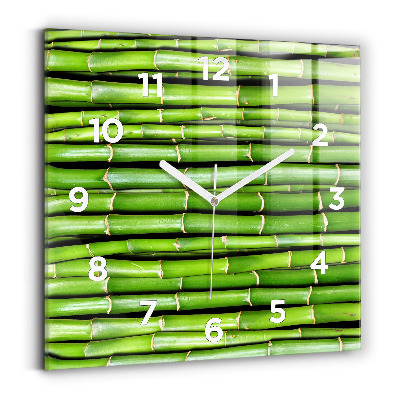 Pendule carrée en verre Bambou asiatique