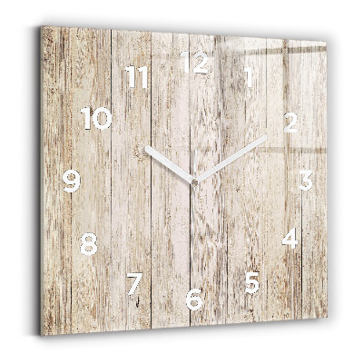Horloge carrée en verre Panneaux en bois