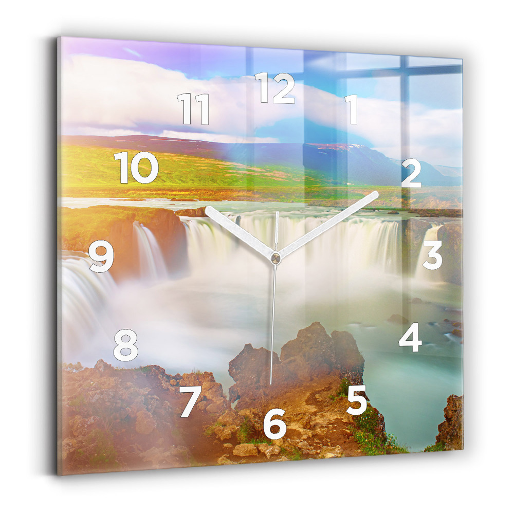 Horloge murale carrée Godafoss en Islande