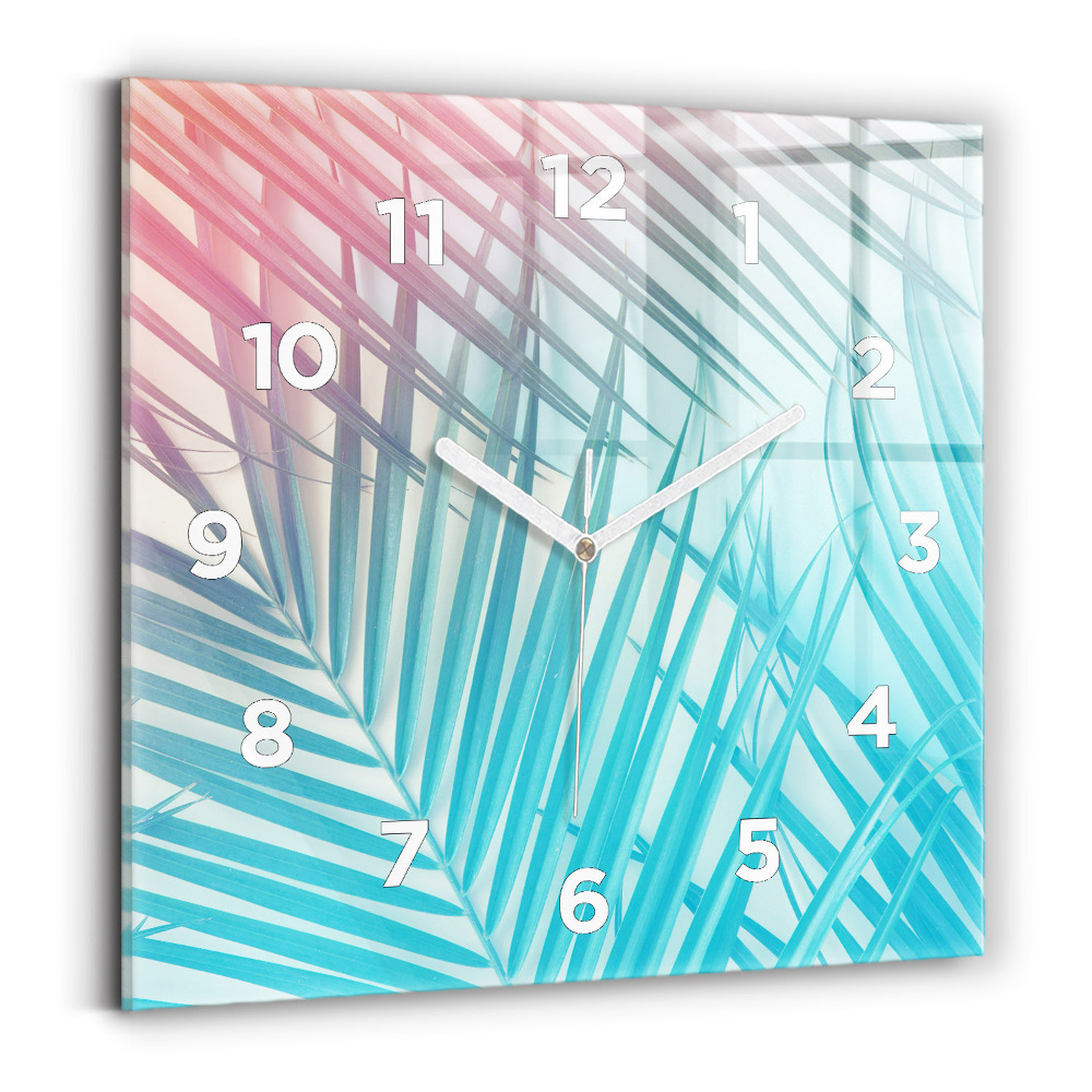 Horloge murale carrée Palmier tropical