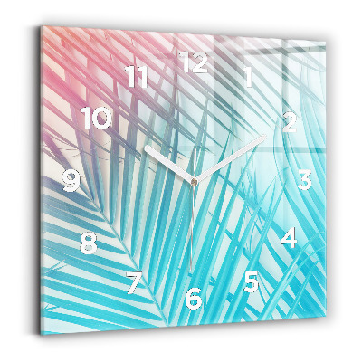 Horloge murale carrée Palmier tropical