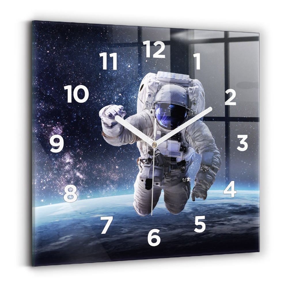 Horloge murale carrée Astronaute au-dessus du sol