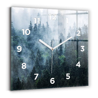 Pendule carrée en verre Paysage de montagne brumeux