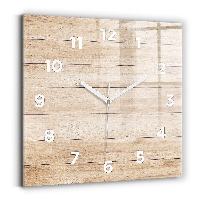 Horloge carrée en verre Texture en bois