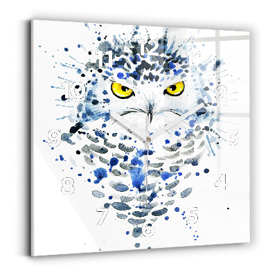Horloge carrée en verre Regard de hibou
