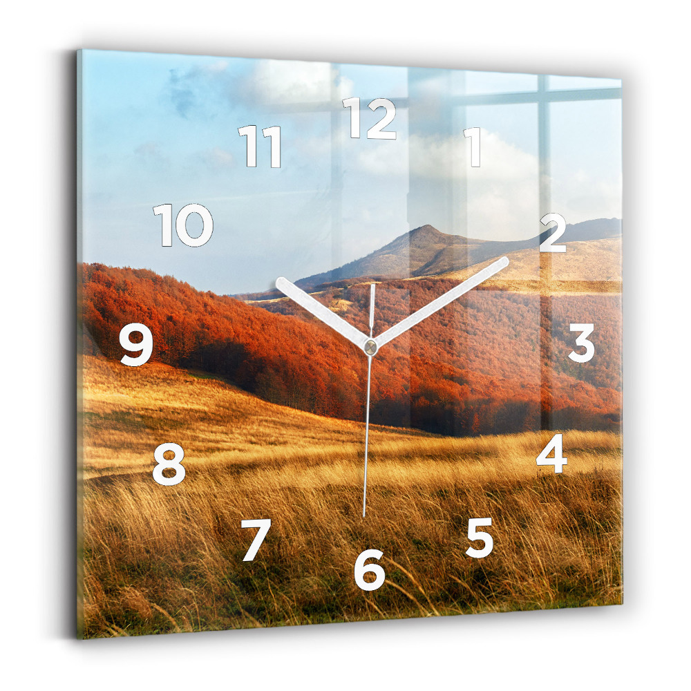 Horloge murale carrée Paysage de montagne