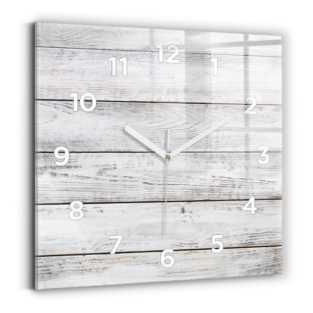 Horloge carrée en verre Planches peintes