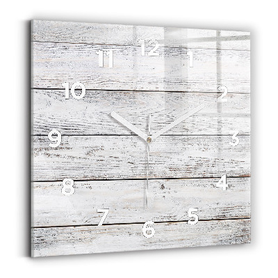 Horloge carrée en verre Planches peintes