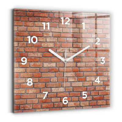 Horloge carrée en verre Mur de briques