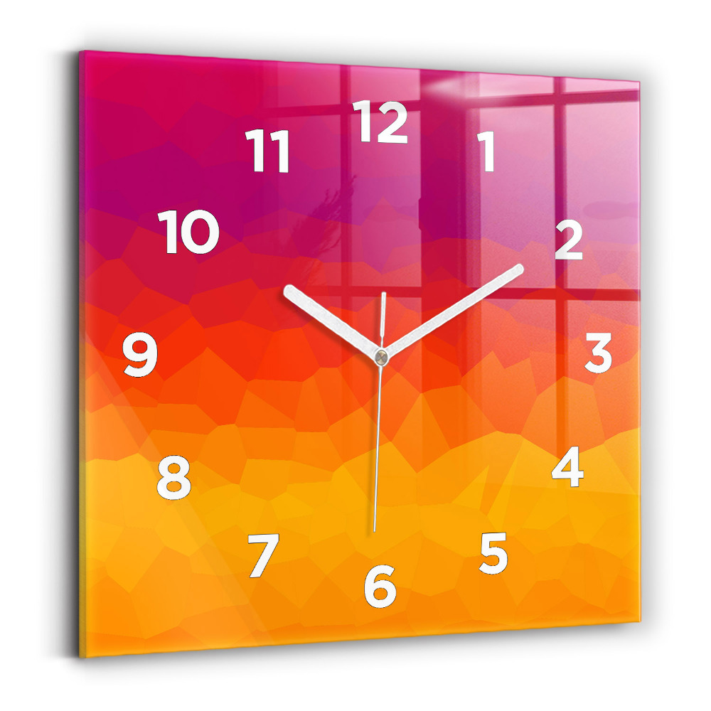 Pendule carrée en verre Abstraction colorée